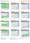 Kalender 2013 mit Ferien und Feiertagen Otago
