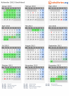 Kalender 2013 mit Ferien und Feiertagen Southland