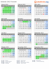 Kalender 2013 mit Ferien und Feiertagen Taranaki