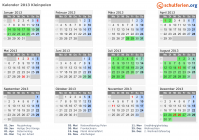 Kalender 2013 mit Ferien und Feiertagen Kleinpolen