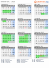 Kalender 2013 mit Ferien und Feiertagen Lebus