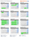 Kalender 2013 mit Ferien und Feiertagen Westpommern