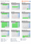 Kalender 2013 mit Ferien und Feiertagen Tessin