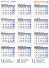 Kalender 2013 mit Ferien und Feiertagen Serbien