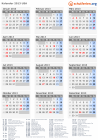 Kalender 2013 mit Ferien und Feiertagen USA