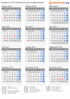 Kalender 2014 mit Ferien und Feiertagen Amerikanische Jungferninseln