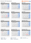 Kalender 2014 mit Ferien und Feiertagen Queensland