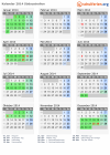 Kalender 2014 mit Ferien und Feiertagen Südaustralien
