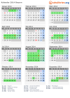 Kalender 2014 mit Ferien und Feiertagen Bayern