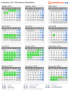 Kalender 2014 mit Ferien und Feiertagen Nordrhein-Westfalen