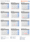 Kalender 2014 mit Ferien und Feiertagen Estland