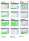 Kalender 2014 mit Ferien und Feiertagen Aix-Marseille