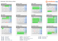Kalender 2014 mit Ferien und Feiertagen Nancy-Metz