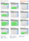 Kalender 2014 mit Ferien und Feiertagen Paris