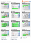 Kalender 2014 mit Ferien und Feiertagen Straßburg