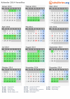 Kalender 2014 mit Ferien und Feiertagen Versailles