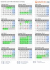 Kalender 2014 mit Ferien und Feiertagen Nordbrabant (mitte)