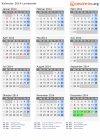 Kalender 2014 mit Ferien und Feiertagen Lombardei