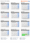Kalender 2014 mit Ferien und Feiertagen Sizilien