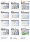 Kalender 2014 mit Ferien und Feiertagen Umbrien