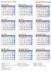 Kalender 2014 mit Ferien und Feiertagen Litauen