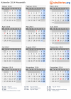 Kalender 2014 mit Ferien und Feiertagen Mosambik