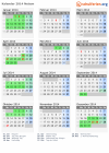 Kalender 2014 mit Ferien und Feiertagen Nelson