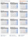 Kalender 2014 mit Ferien und Feiertagen Nicaragua