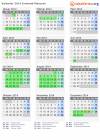 Kalender 2014 mit Ferien und Feiertagen Ermland-Masuren