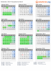Kalender 2014 mit Ferien und Feiertagen Karpatenvorland