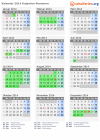 Kalender 2014 mit Ferien und Feiertagen Kujawien-Pommern