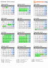 Kalender 2014 mit Ferien und Feiertagen Lebus