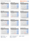 Kalender 2014 mit Ferien und Feiertagen Puerto Rico