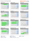 Kalender 2014 mit Ferien und Feiertagen Basel-Stadt