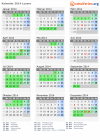 Kalender 2014 mit Ferien und Feiertagen Luzern