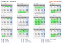 Kalender 2014 mit Ferien und Feiertagen Nidwalden