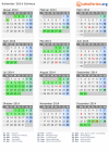 Kalender 2014 mit Ferien und Feiertagen Schwyz