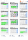Kalender 2014 mit Ferien und Feiertagen Zürich