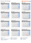 Kalender 2014 mit Ferien und Feiertagen Senegal