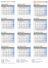 Kalender 2014 mit Ferien und Feiertagen Tschad