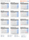 Kalender 2015 mit Ferien und Feiertagen Australien