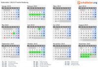 Kalender 2015 mit Ferien und Feiertagen Frederiksberg