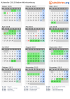 Kalender 2015 mit Ferien und Feiertagen Baden-Württemberg