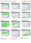 Kalender 2015 mit Ferien und Feiertagen Nordrhein-Westfalen