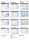 Kalender 2015 mit Ferien und Feiertagen El Salvador