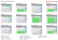 Kalender 2015 mit Ferien und Feiertagen Bordeaux