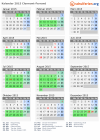 Kalender 2015 mit Ferien und Feiertagen Clermont-Ferrand