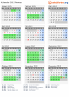 Kalender 2015 mit Ferien und Feiertagen Nantes
