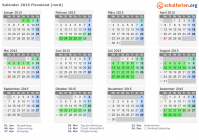 Kalender 2015 mit Ferien und Feiertagen Flevoland (nord)