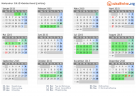 Kalender 2015 mit Ferien und Feiertagen Gelderland (mitte)
